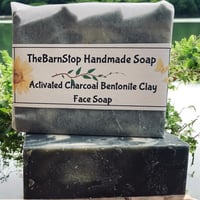Image 1 of Activated Charcoal Bentonite Clay Face Soap | Acne-Prone Skin Cleanser Bar | Detox Soap for Oily & C