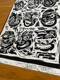 Image 2 of Wise guys Lino print black
