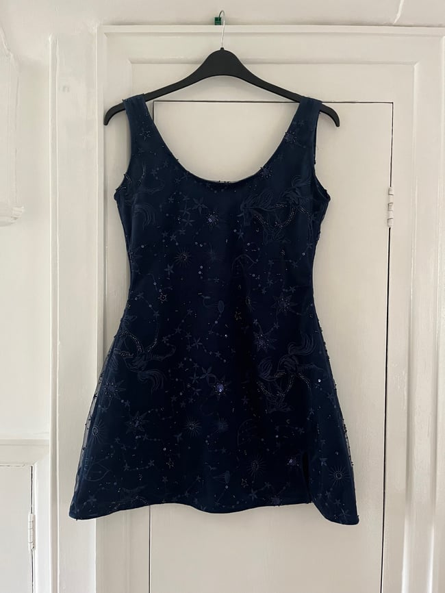 The Midnight Dress Velvet Navy Embellished Tulle Dress