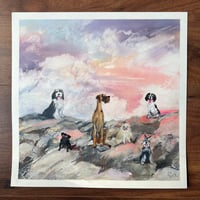 Image 1 of ORIGINAL ARTWORK - Dogs on Rocks - 30x30cm