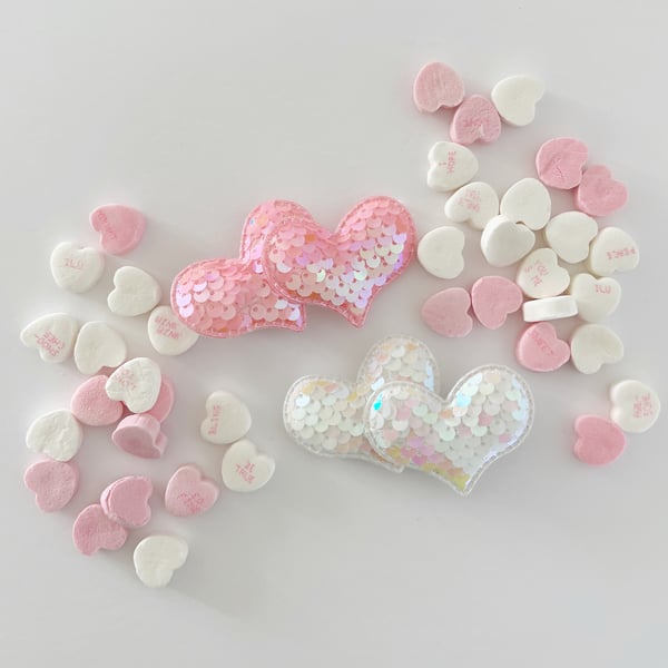 Image of Sequin Puffy Heart Clip