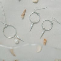 Silver Spiral Shell Drop Earrings