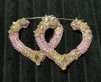 Pink junk earring 