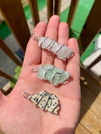 Dalmation Jasper, Green Fluorite or Clear Quartz Pendants