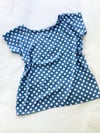 Ready Made Blue Polkas T Top with Free Postage 