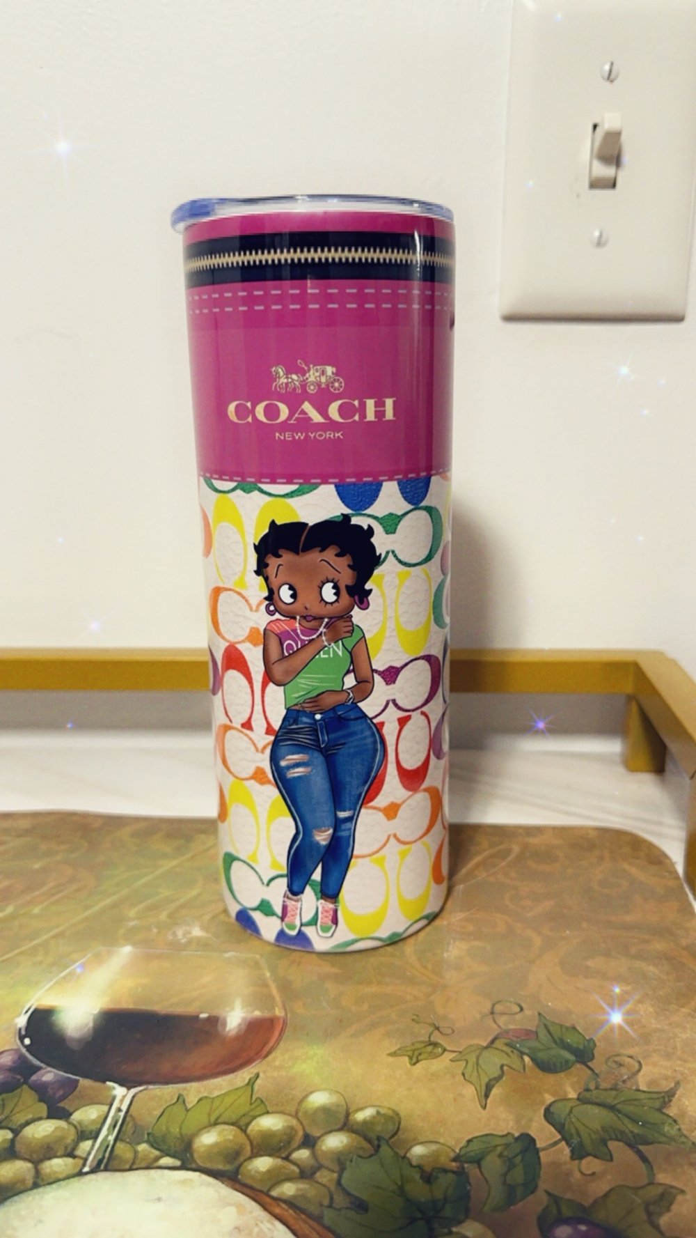Image of Betty boop coach tumblers pick a colorful coach or the blue coach