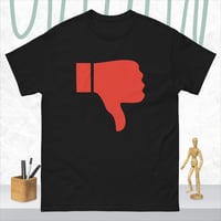Thumbs Down Black T-shirt by Mark Cooper Art