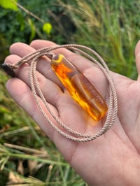 Image 3 of Polished Amber icicle pendant 