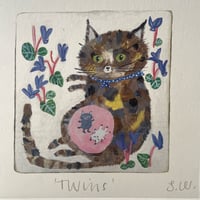Image 2 of Small square art print -Twins 