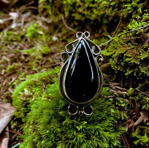 Image of The Shadow Singer Onyx Ring- Fina Moon Silver Studio