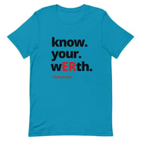 Image 5 of know your wERth Short-Sleeve Unisex T-Shirt Black/Red