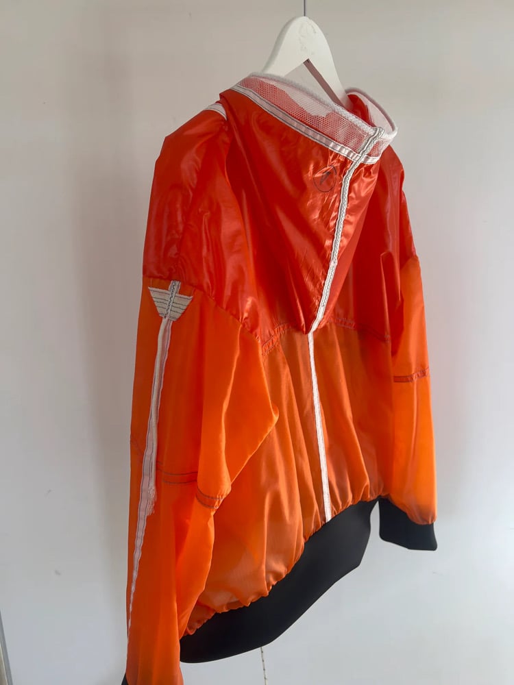 Orange Hooded Parachute Jacket Image 5