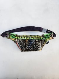 Image 3 of Clear leopard print vinyl fanny pack: Green