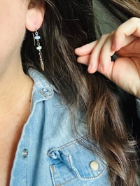 Image 8 of ethiopian opal earrings with beloved charms