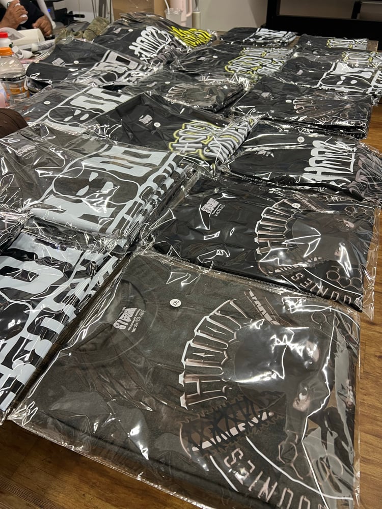 Image of Lottery Hood Stocks T-Shirt & Sticker Package 