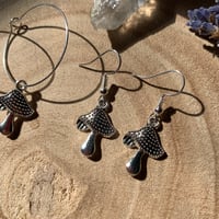 Image 2 of Mushroom Charm Earrings 