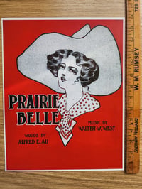 Image 2 of Prairie Belle 1910s Country Western Sheet Music Cover Art Reprint