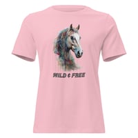 Image 4 of Women's Relaxed T-Shirt, Wild and Free Horse Tee