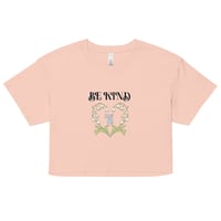 Image 1 of Be Kind Bunny Lily of Valley Crop Top, Cute Bunny Crop Top
