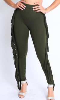 Image 1 of Keep Up Fringe leggings 