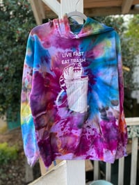 Image 1 of Large Live Fast Eat Trash Tie Dye Hoodie 1