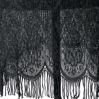 Image 8 of 90s Vintage Black Sheer Metallic Lace Fringe Dress w - Size 5 Jonathan Martin 