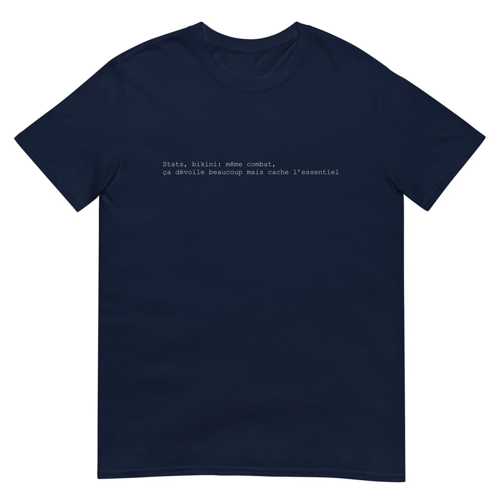 Image of T-Shirt Unisexe - Navy - "Stats, bikini"