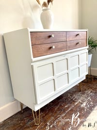 Gorgeous Nathan Sideboard in Off White and Walnut drawers.