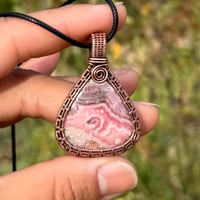 Image 2 of Woven Rhodochrosite Pendant 🩷