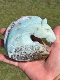 Image 7 of Blue Aragonite - Horse Carving #2981