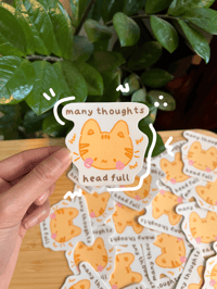 Image 3 of No thoughts, head empty | Many thoughts, head full vinyl stickers 🌀