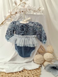 Image 1 of Photo prop | Newborn body-dress for photo shoots | Rini | blue jeans color