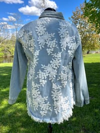 Image 4 of Large Lace & Pearl Denim Shirt
