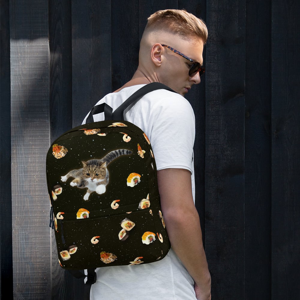 Image of Sushi Cat in Space Backpack