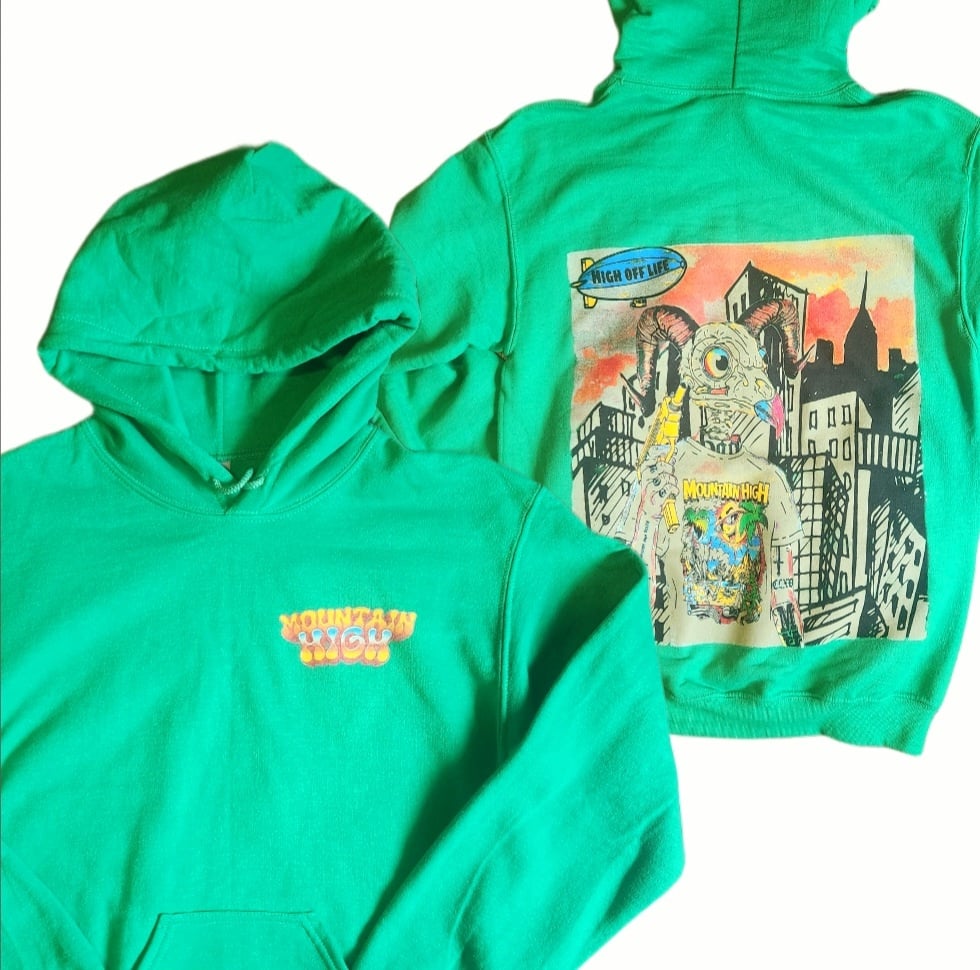 Image of City Goat Graphic Hoodie- Green 