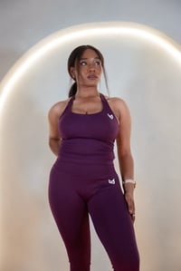 Image 3 of Sculpt Halter Neck- Deep Plum 💜