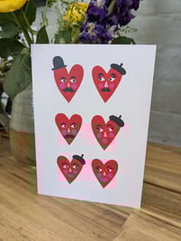 Image 2 of Multi Heart Face Valentines Card
