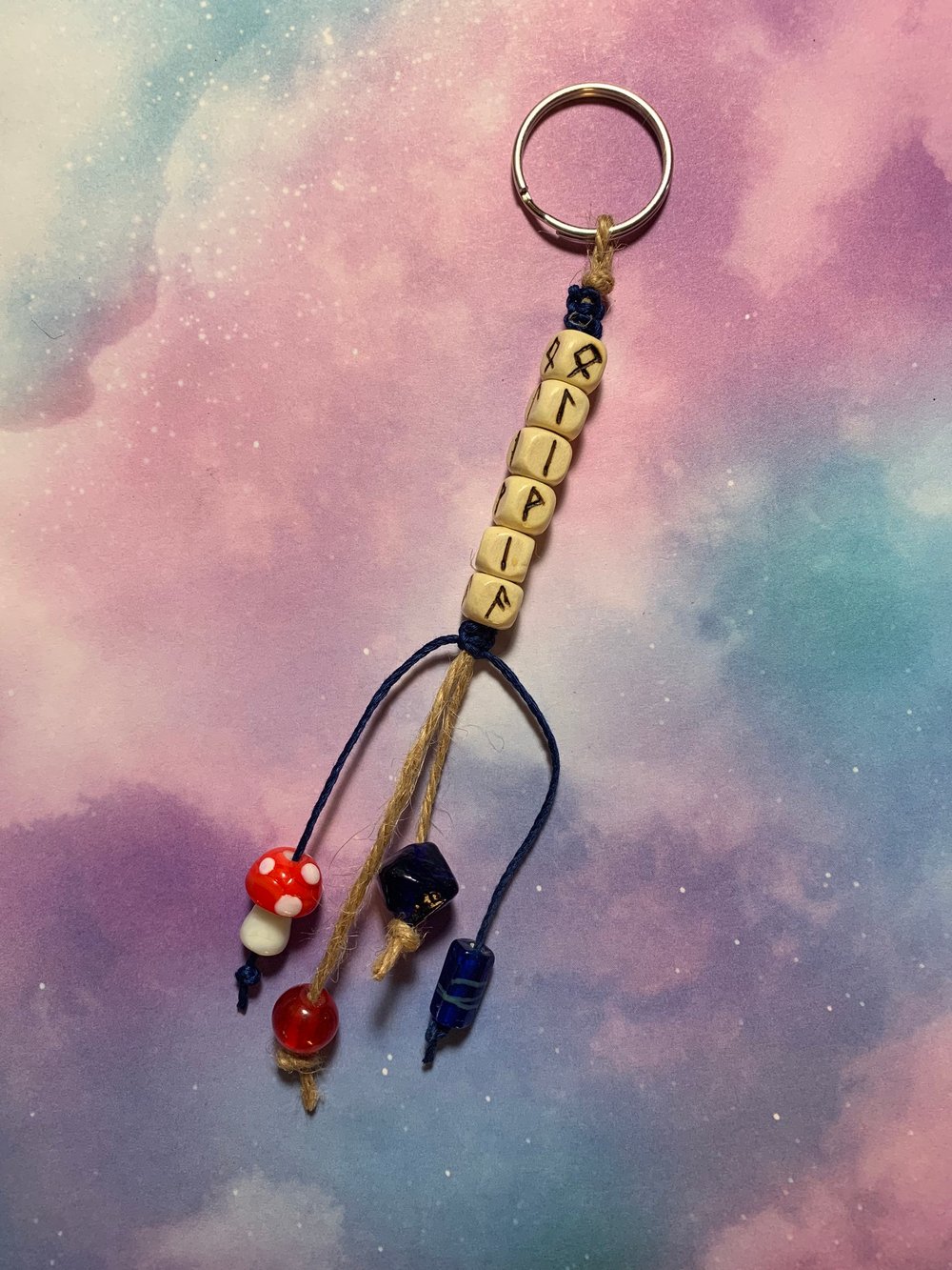 Image of Personalized Futhark Rune Keychain Custom