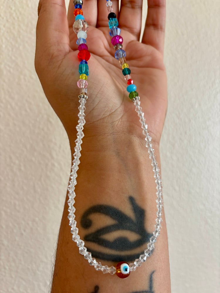 Image of Multicolored Evil Eye Choker