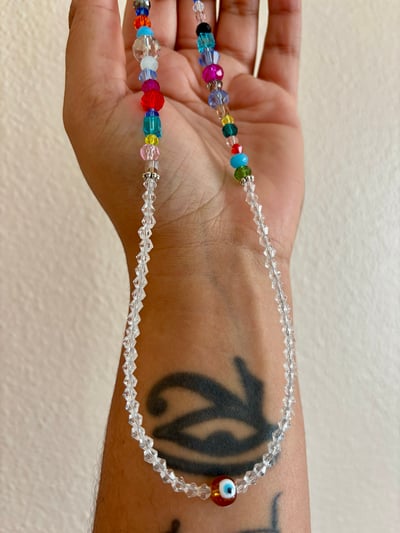 Image of Multicolored Evil Eye Choker