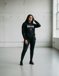 Image 2 of YB Jet Black Heavy Blend Fleece Sweatsuit