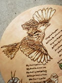 His Eye Is On The Sparrow Pyrography 