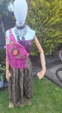 Image 10 of Dolly Bum bag suede fringe tassels HOT PINK and Moroccan Stone