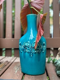 Image 4 of Polka Dot/ Angel Wing Begonia in Tall Teal Vase