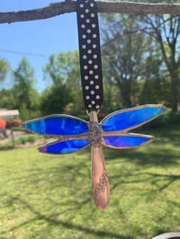 Image 2 of Stained glass & silverware dragonfly 