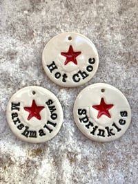 Image 1 of Hot Chocolate, Sprinkles and Marshmallows set. (Star or Heart Motif)