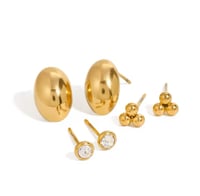 Image 2 of Dainty 3 Pair Earring Set