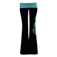 Image 1 of black starkissed fold over leggings *teal*