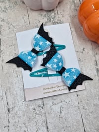 Image 1 of Glow in the Dark Bat Hair Clips