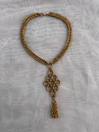Image 2 of Brass Diamnod Tassel Necklace